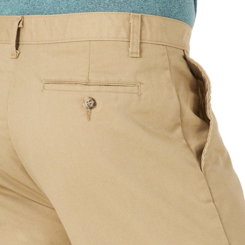 LEE Total Freedom Stretch Relaxed Fit Flat Front Pant, 30W x 32L, Khaki - Image 2